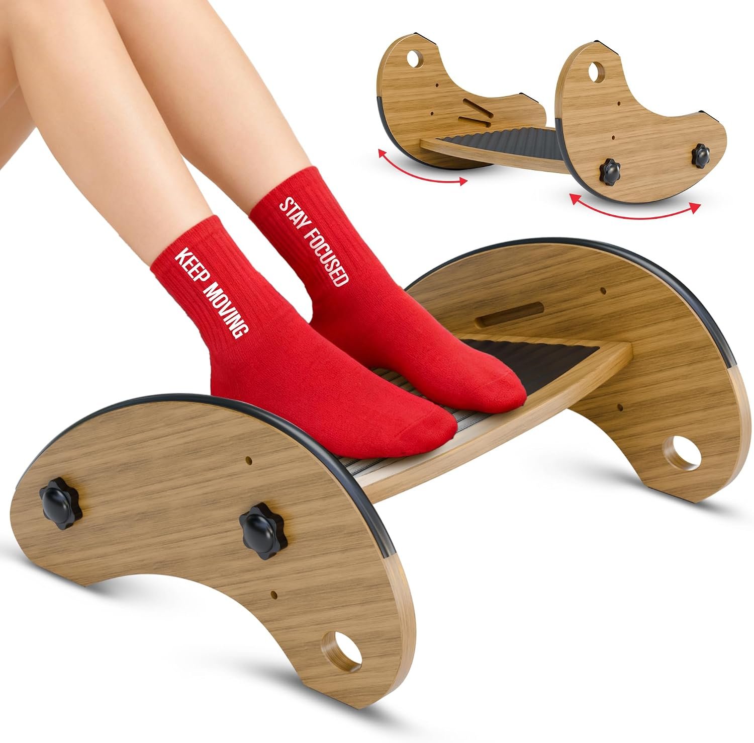 KomfiNest 2-in-1 Bamboo Rocking Foot Rest Review: Sturdy Support for Restless Feet