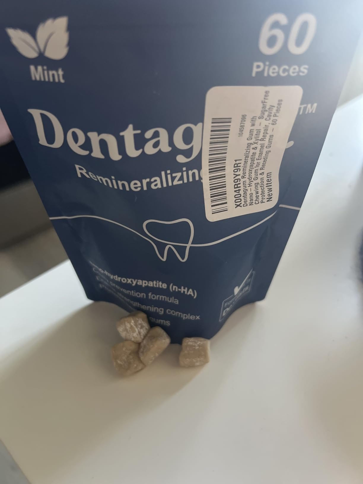 hero-86 Dentagum nano-hydroxyapatite remineralizing chewing gum pouch on a white background