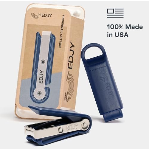 EDJY Fingernail Cutter next to a traditional drugstore clipper for size comparison