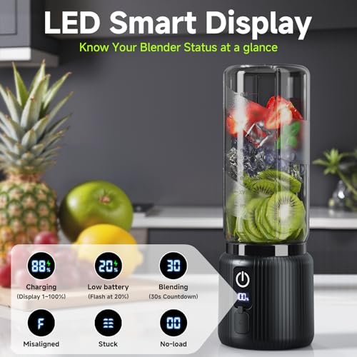 review-2-1 USB-C charging port and LED battery readout on the COKUNST blender base