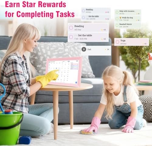 review-2-20 Task and reward chore chart screen on the YosaToo smart family calendar